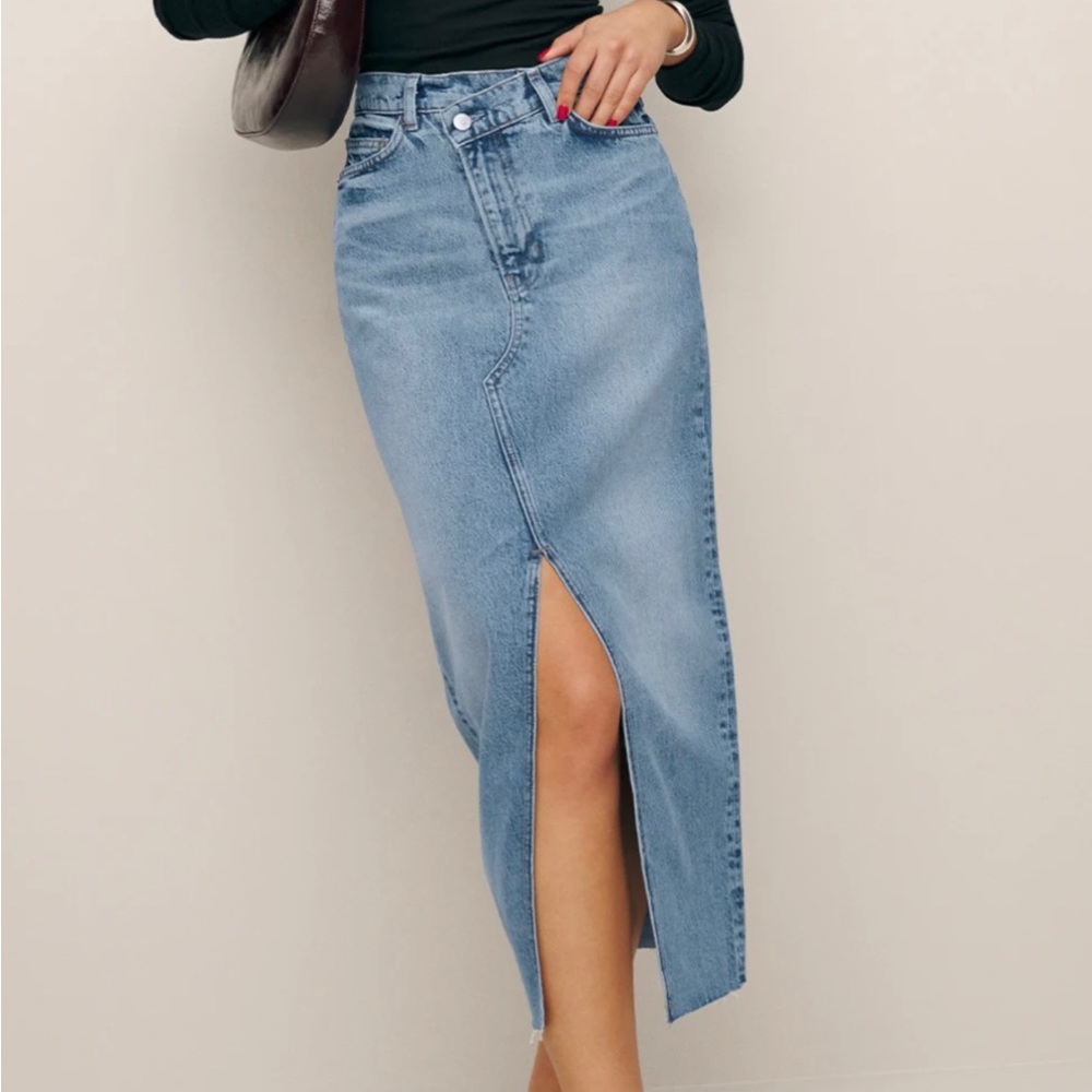 Reformation Nila Long Denim Skirt
